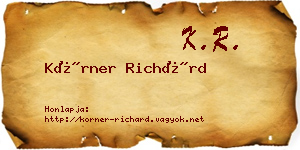 Körner Richárd névjegykártya