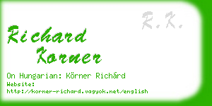 richard korner business card