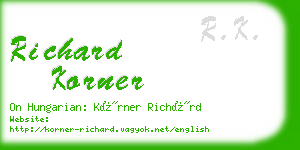 richard korner business card